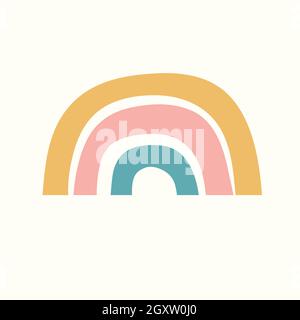 Style boho scandinave arc-en-ciel pour enfants décor, joli et tendance illustration vectorielle. Illustration de Vecteur