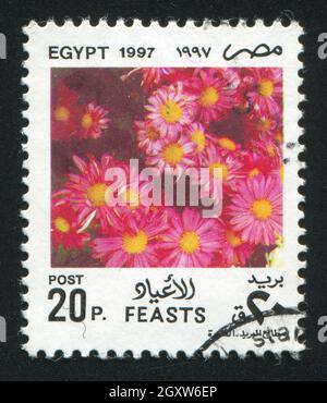 ÉGYPTE - VERS 1997 : timbre imprimé par l'Égypte, montre des fleurs, vers 1997 Banque D'Images