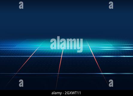 Arrière-plan abstrait de haute technologie, fond vide effets de lumière sur le sol. illustration 3d Banque D'Images