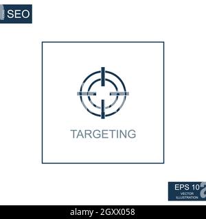 Résumé icônes d'affaires, SEO publicité ciblage - illustration vectorielle Banque D'Images