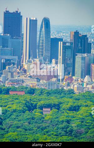 Vue sur Tokyo depuis le ciel de Shibuya. Lieu de tournage : zone métropolitaine de Tokyo Banque D'Images