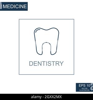 Résumé web icône, science médecine dentaire - illustration vectorielle Banque D'Images