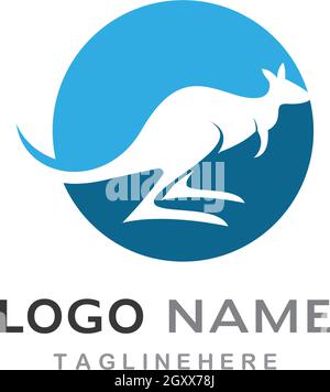 Modèle Logo kangourou vector illustration Illustration de Vecteur