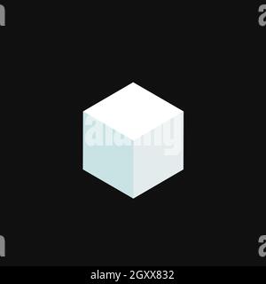 Cube 3D blanc sur fond noir. Elément isolé simple et élégant. Illustration vectorielle Illustration de Vecteur