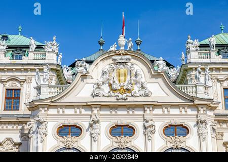 Vienne, Autriche - 16 septembre 2019 : le palais baroque Belvedere est un complexe de bâtiments historiques Banque D'Images