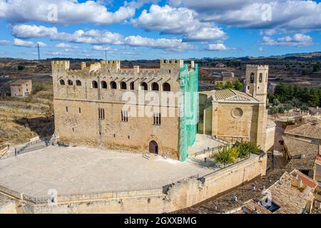 Vue sur le château de Valderrobres, Aragon, Teruel Espagne Banque D'Images