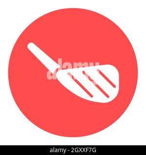 Un morceau de chop d'agneau avec un vecteur d'os de glyphe blanc icône de viande alimentaire. Affiche barbecue et barbecue. Symbole graphique pour le site Web de cuisine et la conception d'applications, Banque D'Images