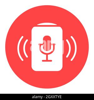 Assistant vocal concept vecteur icône en glyphe blanc. Signe musique. Symbole graphique pour la conception, le logo, l'application, l'interface utilisateur du site Web et des applications audio et musicales Banque D'Images