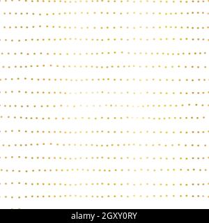 Golden Dots lignes abstrait sans couture motif vectoriel de caniche. Motif à rayures répétées avec lignes onky, pois dessinés à la main, feuille d'or métallique. Résumé Illustration de Vecteur