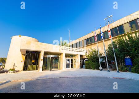 jérusalem-israël.26-08-2021.L'entrée de l'hôpital Hadassah sur le mont Scopus Banque D'Images