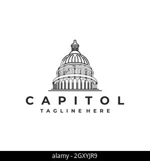 Design du logo Capitol Dome inspiration - dessin vectoriel du logo Capital Illustration de Vecteur