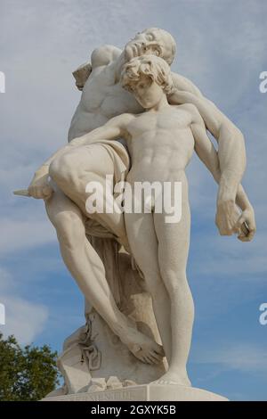 Paris, jardin des Tuileries, le Serment de Spartacus (der Eid des Spartacus) von Louis-Ernest Barrias Banque D'Images