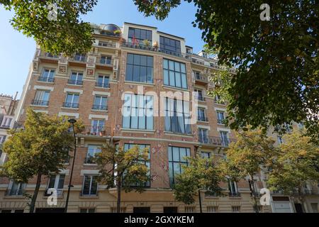 Paris, Art Deco Architektur, rue Froidevaux 21-23, Atelierhaus von Georges Grimbert, 1929 // Paris, Art Deco Architecture, rue Froidevaux 21-23, Ateli Banque D'Images