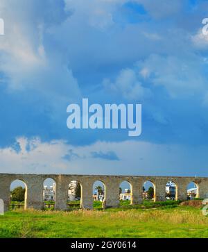 Vue historique Aqueduct de Kamares, Larnaca, Chypre Banque D'Images