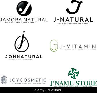 Lettre J icône cosmétiques beauté logo design Illustration de Vecteur