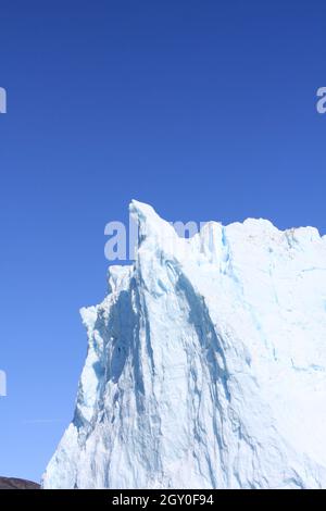 Langue des glaciers de la Sermia Eqip écrasante, Groenland Banque D'Images