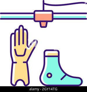 icône couleur RVB 3D Printed proprothèses Illustration de Vecteur