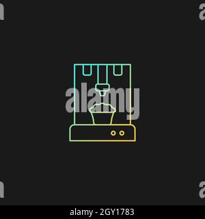 icône de vecteur de gradient de l'imprimante alimentaire 3d pour le thème sombre Illustration de Vecteur