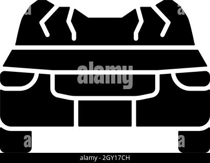 Icône en forme de glyphe noir pour dommages au toit de la voiture Illustration de Vecteur