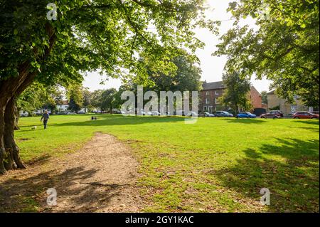 Buttlands Park au soleil, Wells Next the Sea, Norfolk, Angleterre. Banque D'Images
