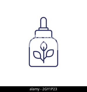 icône de la ligne de médicaments homéopathiques à base de plantes Illustration de Vecteur