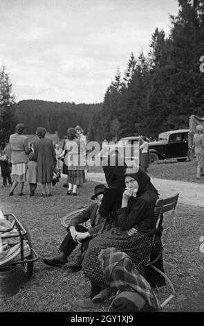 DAS Berchtesgadener Land unter amerikanischer Besatzung, Deutschland 1940er Jahre. Région de Berchtesgaden sous contrôle allié américain, Allemagne années 1940. Banque D'Images