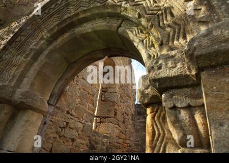 Chapelle mortuaire abandonnée sur Church Hill, Alnmouth, Northumberland, Royaume-Uni. Banque D'Images