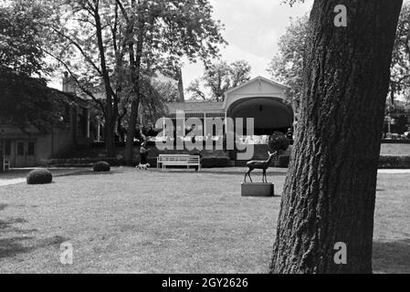 Spaziergänger in einem Park à Freudenstadt im Schwarzwald, Deutschland 1930er Jahre. Les poussettes dans un parc de Freudenstadt, dans la Forêt-Noire, Allemagne 1930. Banque D'Images