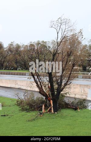 SAN JUAN, PORTO RICO - 11 novembre 2017 : les conséquences de l'ouragan Maria à San Juan, Porto Rico Banque D'Images