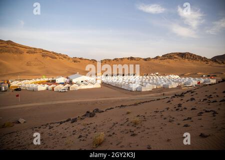 Zagora, Maroc.06e octobre 2021.Bivouac, illustration pendant le Rallye du Maroc 2021, du 8 au 13 octobre 2021 à Zagora, Maroc - photo Antonin Vincent / DPPI crédit: DPPI Media/Alamy Live News Banque D'Images