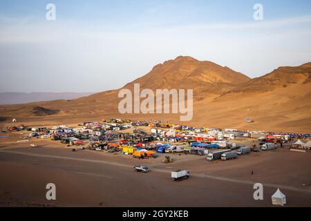 Zagora, Maroc.06e octobre 2021.Bivouac, illustration pendant le Rallye du Maroc 2021, du 8 au 13 octobre 2021 à Zagora, Maroc - photo Antonin Vincent / DPPI crédit: DPPI Media/Alamy Live News Banque D'Images