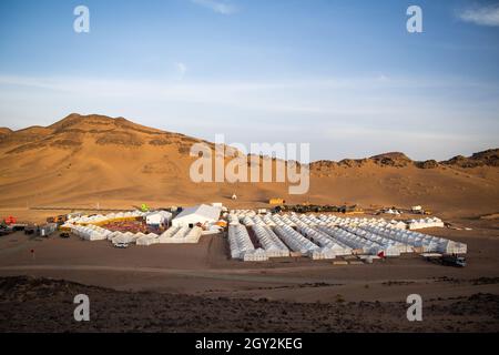 Zagora, Maroc.06e octobre 2021.Bivouac, illustration pendant le Rallye du Maroc 2021, du 8 au 13 octobre 2021 à Zagora, Maroc - photo Antonin Vincent / DPPI crédit: DPPI Media/Alamy Live News Banque D'Images