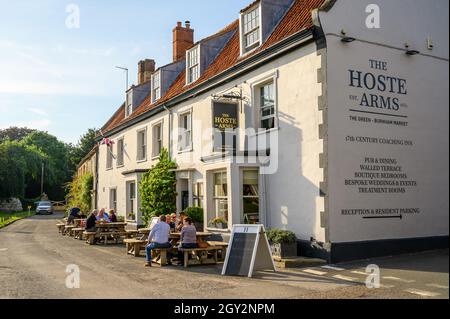 Le pub Hoste Arms à Burnham Market, Norfolk, Angleterre. Banque D'Images