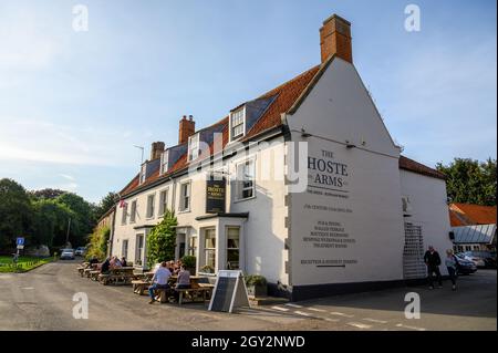 Le pub Hoste Arms à Burnham Market, Norfolk, Angleterre. Banque D'Images