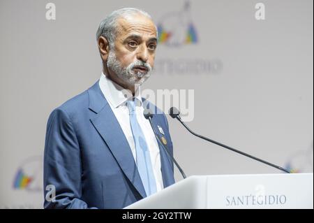 Rome, Italie. 06e octobre 2021. Italie, Rome, 21/10/06. Sheikh Nahyan bin Mubarak Al Nahyan, MINISTRE DE LA TOLÉRANCE ET DE LA COEXISTENCE des ÉMIRATS ARABES UNIS, prend la parole lors de l'assemblée d'ouverture de la XXXV Réunion internationale pour la paix "redémarrer ensemble" organisée par la Communauté de Sant'Egidio au centre de conférence de la Nuvola.Photographie par Massimiliano MIGLIORATO/Catholic Press photo Credit: Independent photo Agency/Alay Live News Banque D'Images