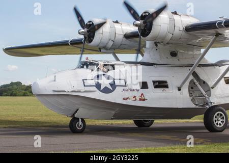 US Navy Consolidated PBY Catalina Vintage Flying Boat au Flying Legends Duxford Airshow Banque D'Images