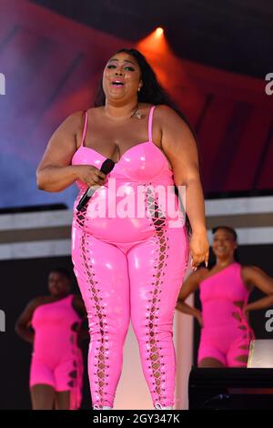 Lizzo se produit au 2021 Global Citizen Live: New York le 25 septembre 2021 à Central Park à New York. Banque D'Images