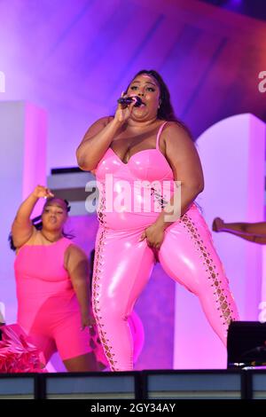 Lizzo se produit au 2021 Global Citizen Live: New York le 25 septembre 2021 à Central Park à New York. Banque D'Images