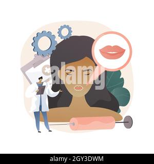 Illustration vectorielle abstraite du concept des injections de lèvre. Illustration de Vecteur
