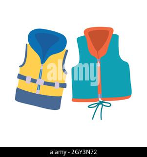 Illustration vectorielle d'un gilet de sauvetage en illustration vectorielle plate Illustration de Vecteur