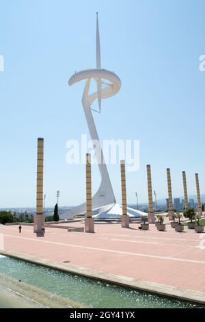 BARELONA, ESPAGNE - 02 juin 2012: Barcelone, Espagne, juin 2012: Anella Olimpica est un parc olympique situé dans la colline de Montjuic, Barcelone, a été le si Banque D'Images