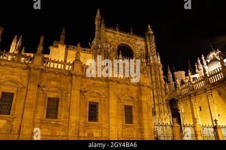 La belle cathédrale gothique de Santa Maria, l'une des plus grandes et des plus belles, à Séville en andalousie Espagne Banque D'Images