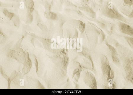 Sur la plage de sable pour la texture de fond d'été. Banque D'Images