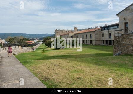 Hôtel de luxe Parador de Baiona dans le château de Monterreal, Galice, Espagne. Banque D'Images