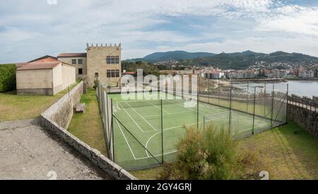 Hôtel de luxe Parador de Baiona dans le château de Monterreal, Galice, Espagne. Banque D'Images