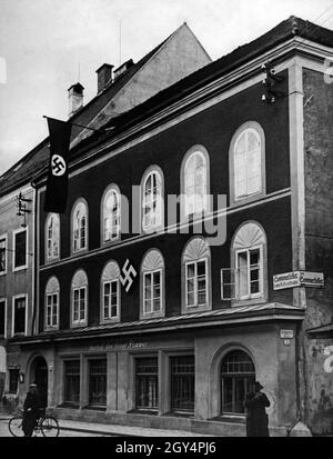 La maison où Adolf Hitler est né sur Adolf Hitler Straße à Braunau am Inn en haute-Autriche.[traduction automatique] Banque D'Images