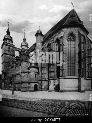 La photographie du photographe Heuschmann montre l'église de la ville Heilig Dreifaltigkeit à Bayreuth en 1894 de Kanzleistraße.[traduction automatique] Banque D'Images