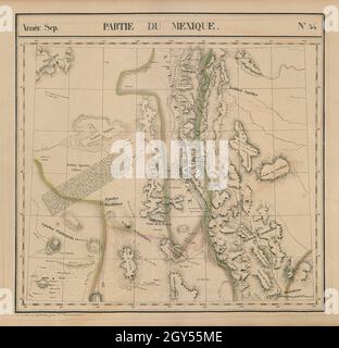 Amér Sep partie du Mexique #54 Nouveau-Mexique Texas Rio Grande VANDERMAELEN 1827 carte Banque D'Images