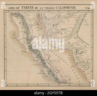 Amér Sep Partie de la Vielle Californie 58 Baja California VANDERMAELEN 1827 map Banque D'Images