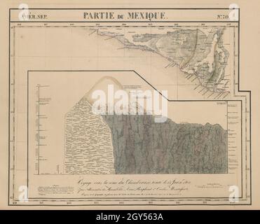 Amér Sep. Partie du Mexique #70 Acapulco Mexico Chimborazo VANDERMAELEN 1827 map Banque D'Images